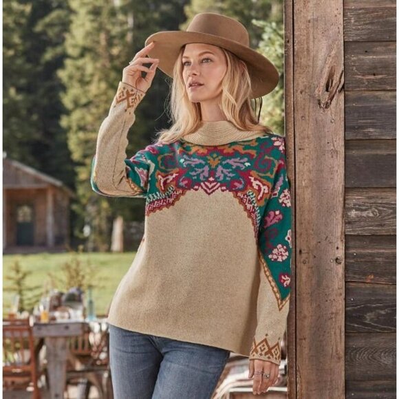 Sundance Journey East Sweater Womens size Small Oversized Boho Southwestern - Picture 2 of 15